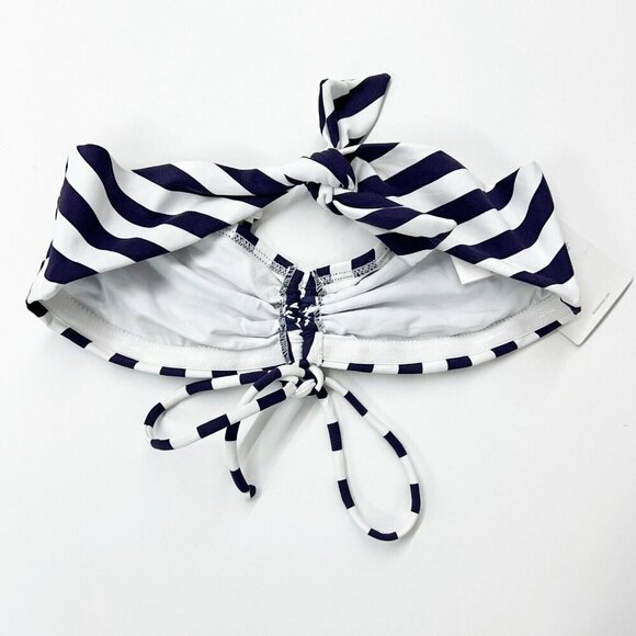 NEW OndadeMar Bandeau Bikini Top Women’s Size Small Blue White Anchor Nautical - Picture 5 of 8